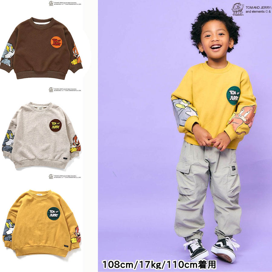 日本猫和老鼠 F.O.KIDS 2025春秋儿童装卡通漫画宽松运动圆领卫衣