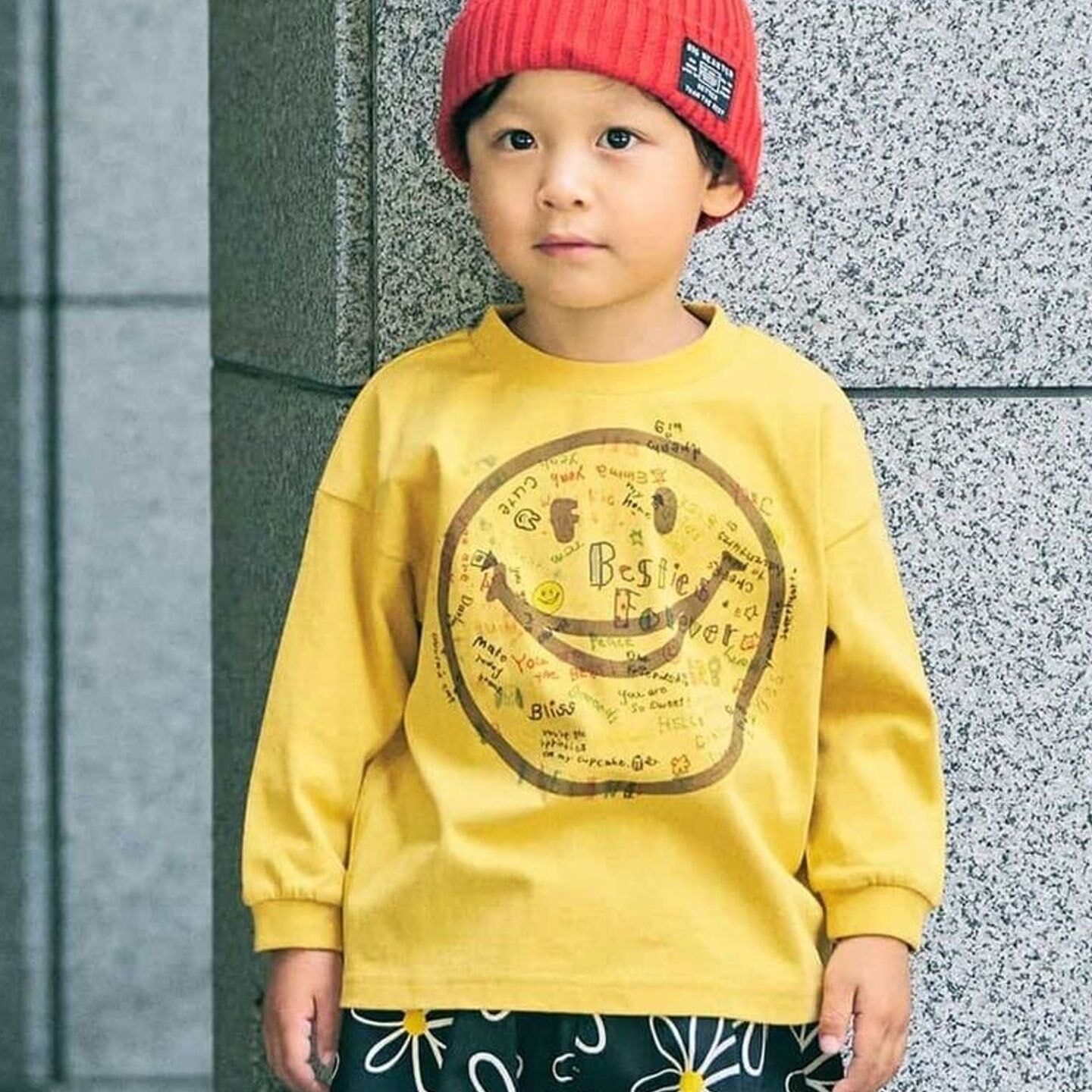 日本 F2KIDS 2026夏儿童卡通笑脸腊肠狗汽车糖果字母圆领短袖T恤
