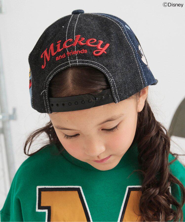 日本迪士尼 BREEZE 2024春儿童帽拼色刺绣米奇唐老鸭嘻哈棒球帽子