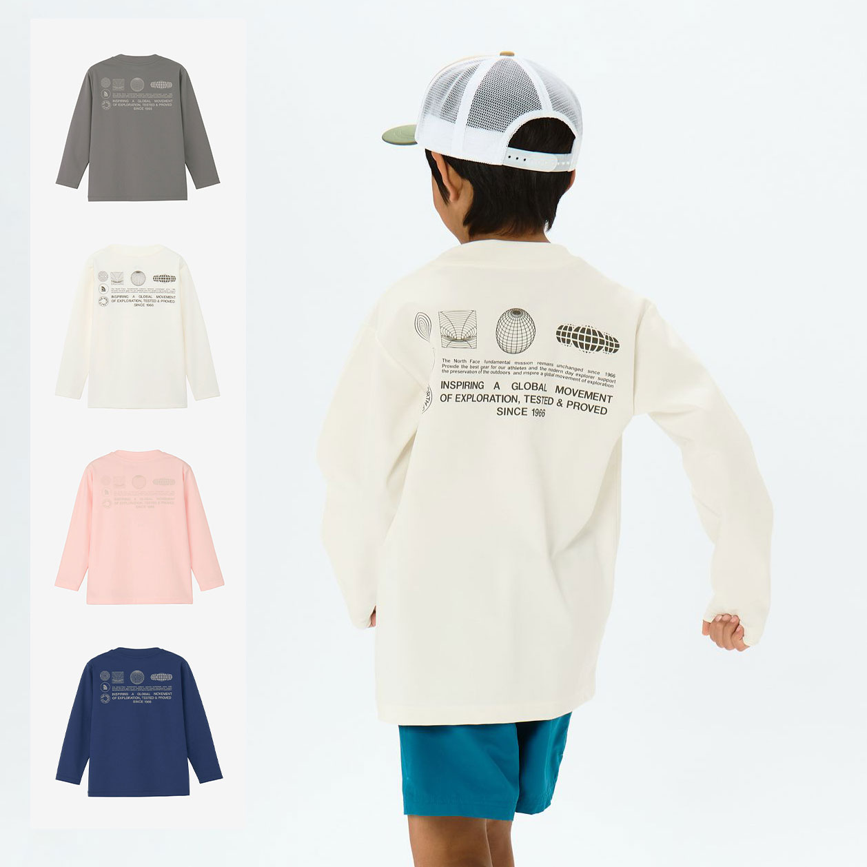日本北面 the north face 26儿童户外登山速干防晒长袖T恤皮肤衣