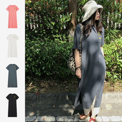 日本北面 THE NORTH FACE 2026夏女装速干透气刺绣小花短袖连衣裙