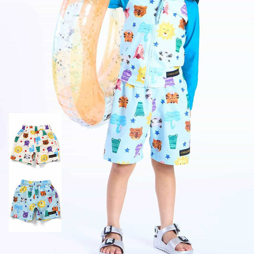 日本 BITZ 2025夏男童动物园水陆两用海边沙滩防紫外线UV游泳短裤