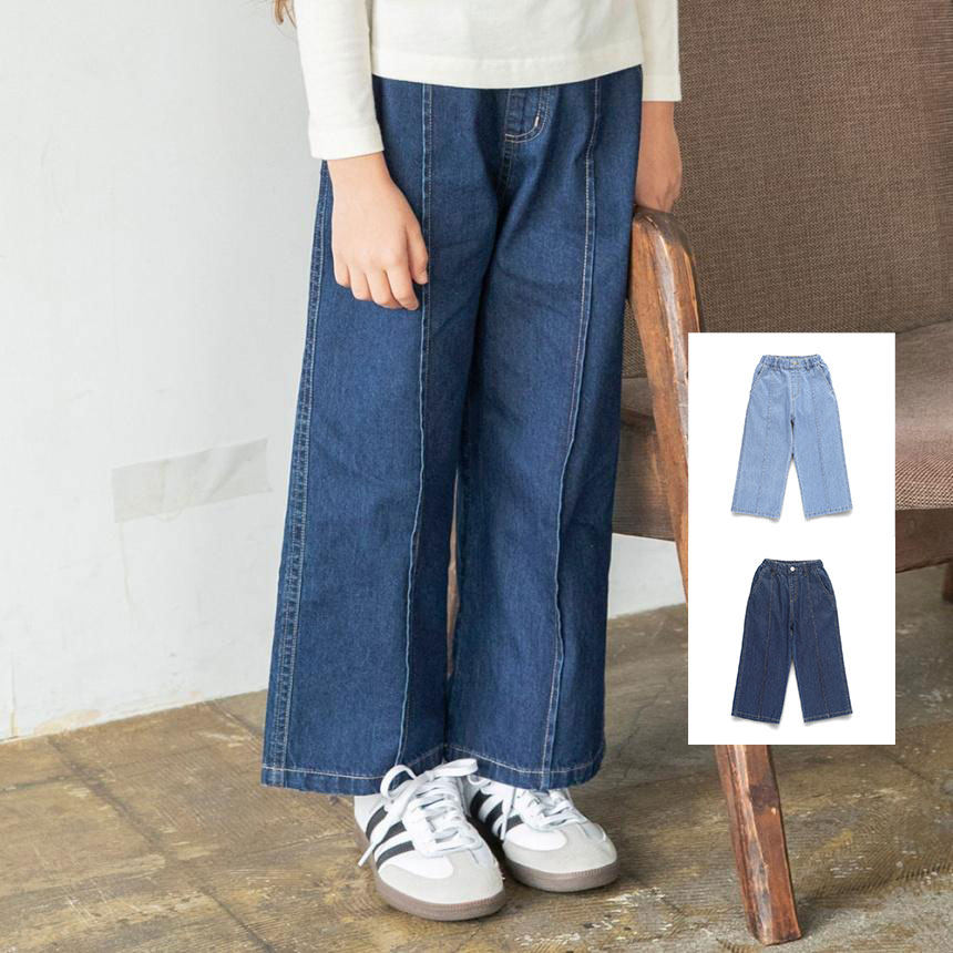 日本 branshes 2026春女童裤洋气百搭复古明线纯棉弹力直筒牛仔裤,童装/婴儿装/亲子装,裤子,淘宝优惠券,粉丝福利购,淘宝优惠卷