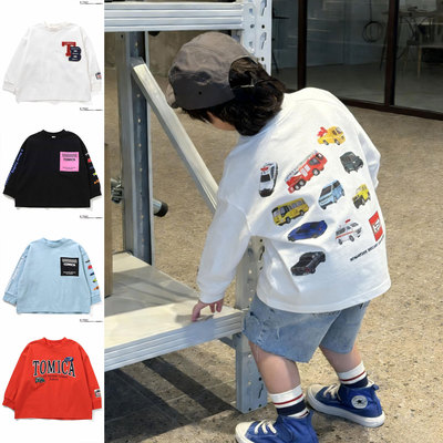 日本多美卡小汽车 BREEZE 2026春秋儿童宽松运动圆领打底长袖T恤