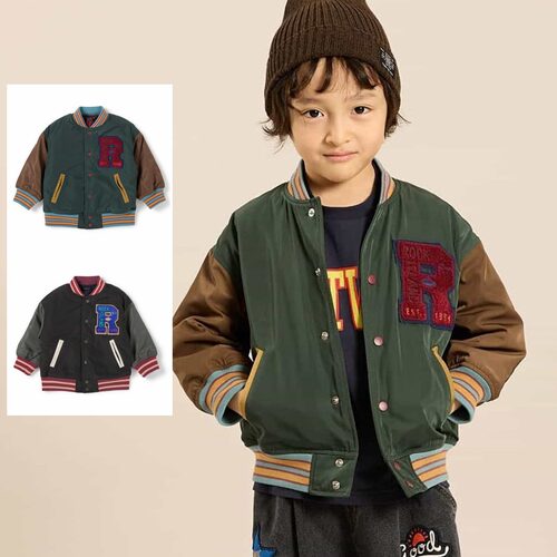 日本 F.O.KIDS 2026冬儿童小黄鸭徽标logo学院风棒球服夹克薄外套