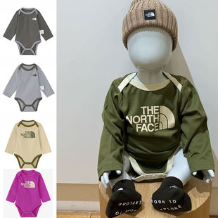 2024春新生儿薄婴儿贴身长袖 日本北面 face the 爬服连身衣 north
