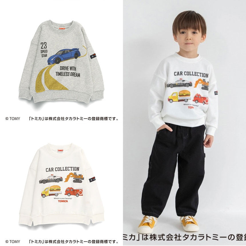 日本多美卡 branshes 2026春儿童挖掘机消防车油罐车警车运动卫衣