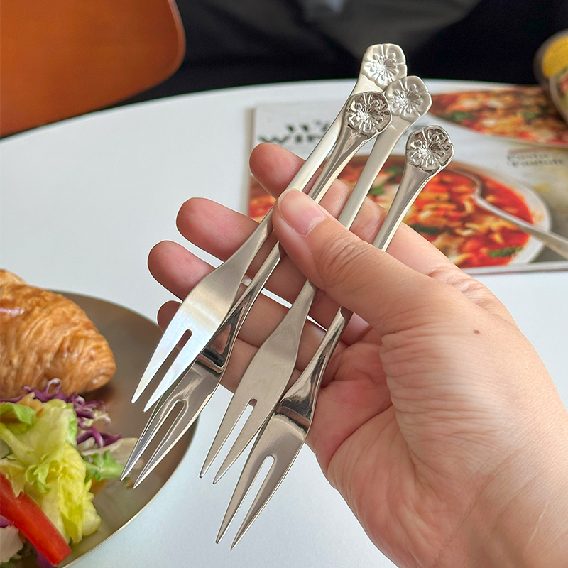 出口日式不锈钢甜品水果叉