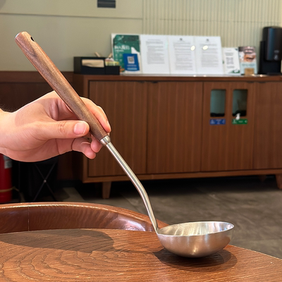胡桃木长柄汤勺食品级不锈钢炒勺