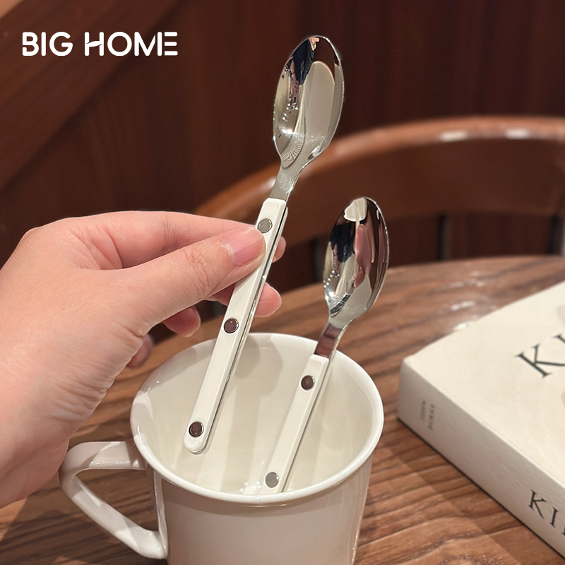 意大利白色甜品勺！304不锈钢下午茶蛋糕勺冰淇淋勺咖啡搅拌勺子
