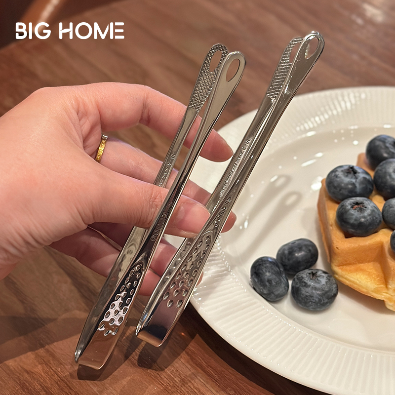 霜山日本进口不锈钢食物夹！小号食品夹烧烤肉夹子厨房料理分餐夹