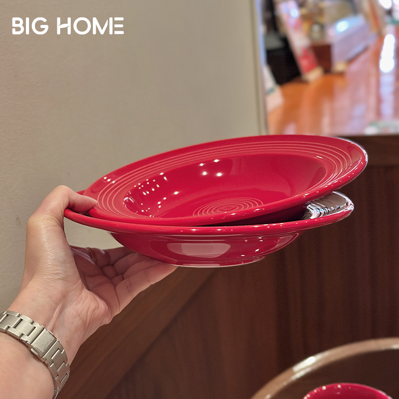 新年红色陶瓷餐具！釉下彩圣诞西餐盘圆汤盘乔迁送礼喜庆结婚盘子,餐饮具,盘,淘宝优惠券,粉丝福利购,淘宝优惠卷