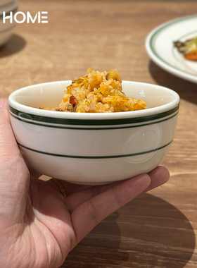 绿线系列陶瓷碗釉下彩餐具家用米饭碗蒸蛋蒸菜复古儿童碗甜品小碗