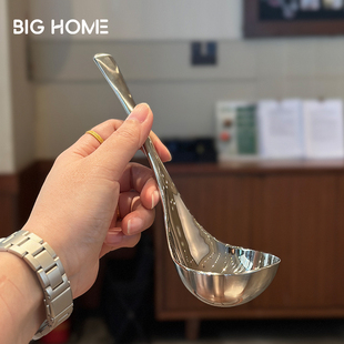 厚重短柄大头勺！1810不锈钢汤勺家用盛汤勺桌面公用勺分餐大勺子