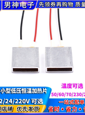 PTC小型低压25*20*5mm恒温陶瓷加热片芯5V12V24V220V预热防冻除潮