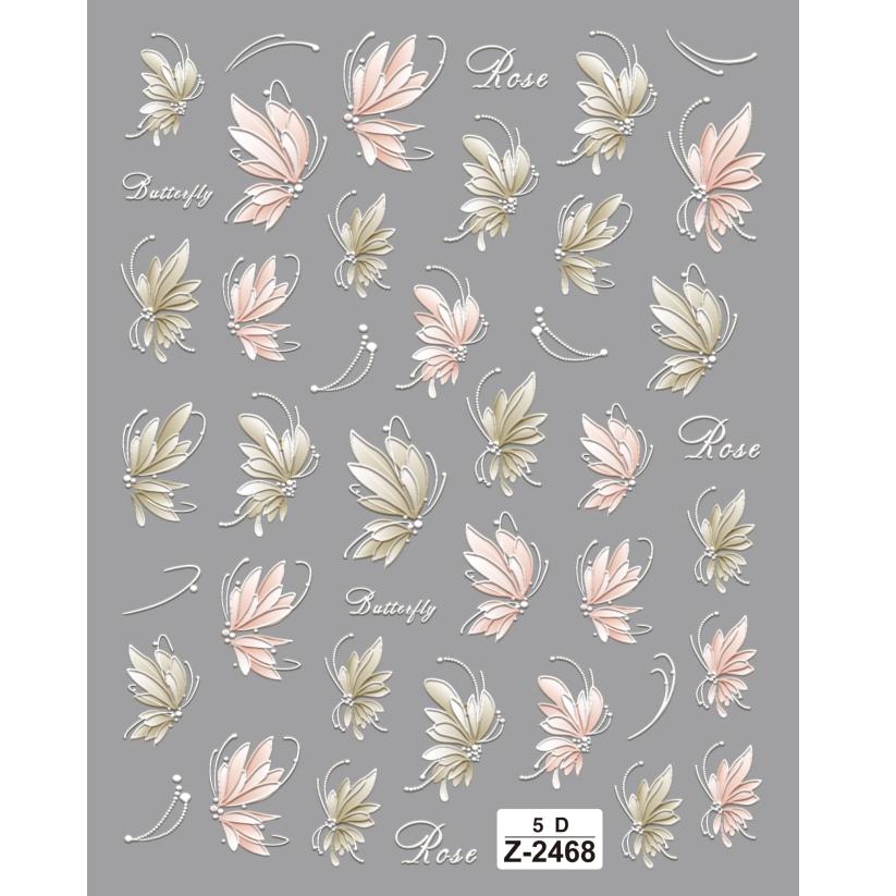 蝴蝶花朵美甲贴纸玫瑰茉莉花