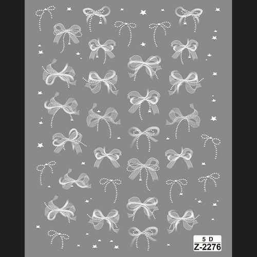 蕾丝网红白色半透立体花边蝴蝶结