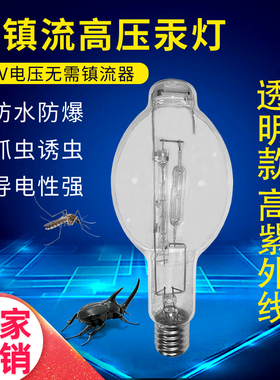 自镇流汞灯诱抓捕虫蟋蟀蝈蝈知了紫外线白光灯泡透明E40防水防爆