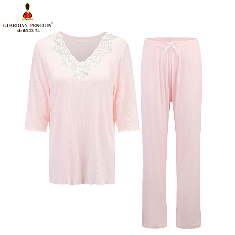 企鵝衛(wèi)隊 女式 蕾絲花邊 甜美 舒適家居服睡衣GWJ41553