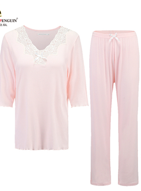 企鹅卫队 女式 蕾丝花边 甜美 舒适家居服睡衣GWJ41553
