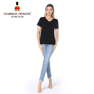 Guardian Penguin/企鹅卫队春夏女蕾丝花边螺纹短袖上衣GWE21798