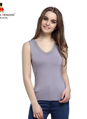 GP企鹅卫队汗衫女宽肩薄款冰丝蕾丝性感打底女士内衣背心