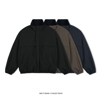 IDLT廓形内里摇粒绒复古棉衣外套