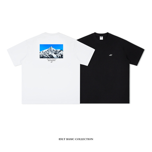 290g 廓形宽松落肩圆领T恤 重磅全棉印花TEE潮ins 梅里雪山2 IDLT