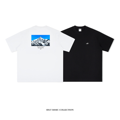 IDLT 梅里雪山2 廓形宽松落肩圆领T恤 290g 重磅全棉印花TEE潮ins