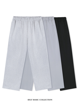 IDLT 宽松阔腿直筒 410g卫裤休闲裤美式街头简约基础百搭运动裤潮