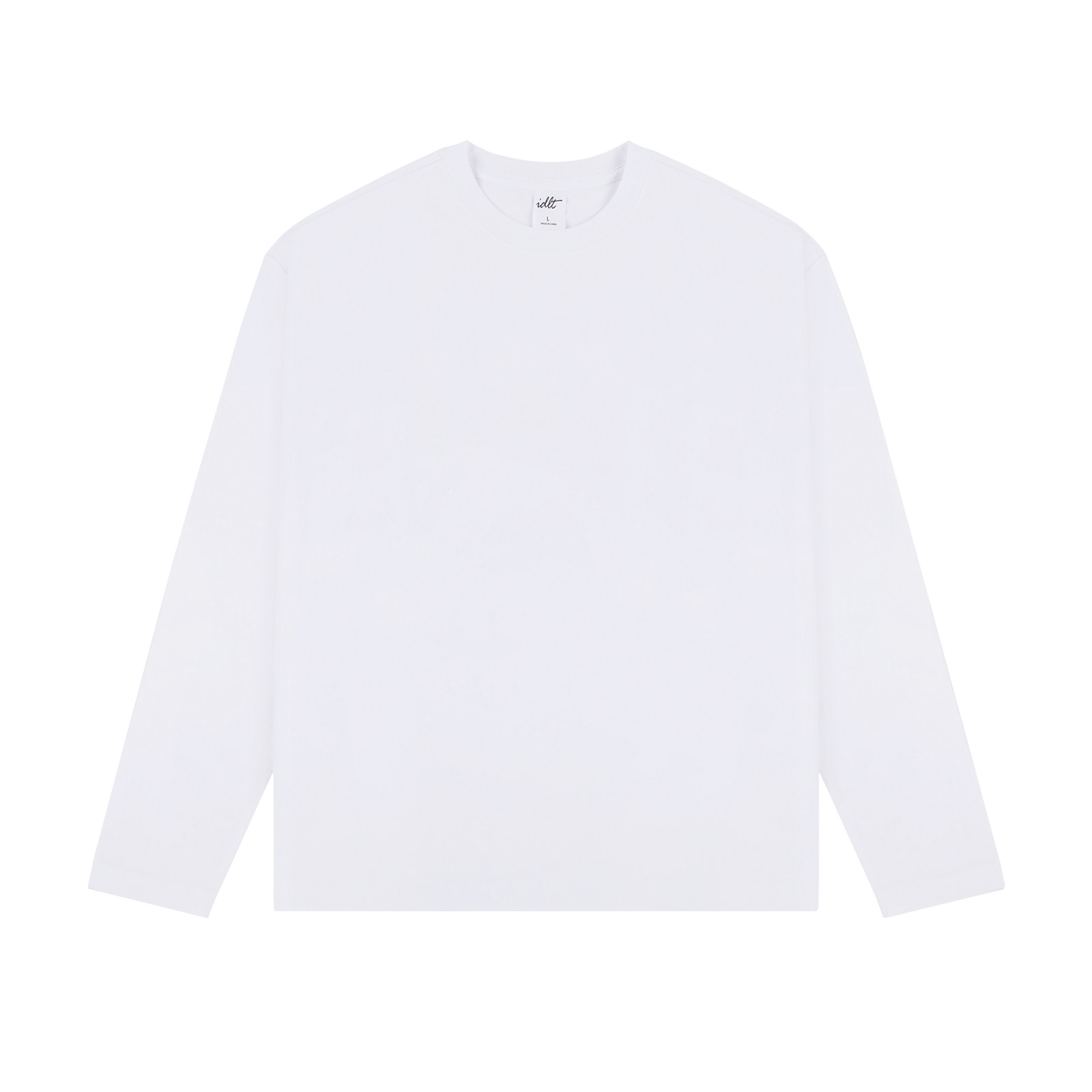 thumbnail for IDLT Shoulder 215g High Quality Cotton Black White Grey Long Sleeve T-Shirt Loose Base Shirt Men's Basic Versatile Style