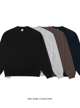 IDLT 自发热加绒卫衣 400g插肩袖宽松廓形落肩保暖加厚基础咖啡潮