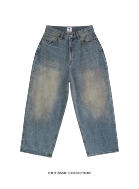 IDLT 13.5oz BAGGY阔腿宽松 2023M高品质黄泥染洗水牛仔裤潮街头