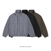 IDLT 宽松风衣夹克欧美立领落肩潮 简约复古工装 廓形外套 春新款