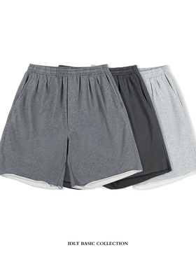IDLT 宽松毛边卫裤 散口沙滩灰色休闲中短裤运动百搭基本款潮 ins