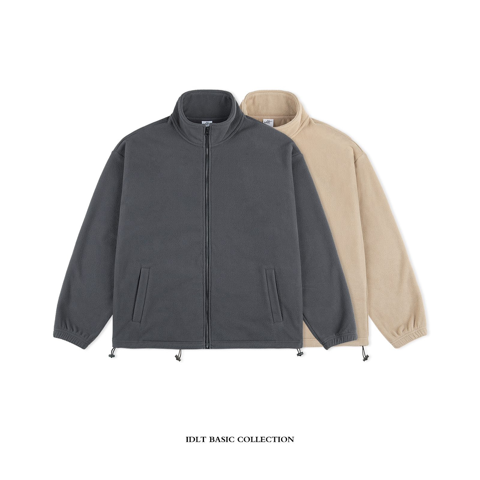 高品质拉链宽松抓绒衣开衫