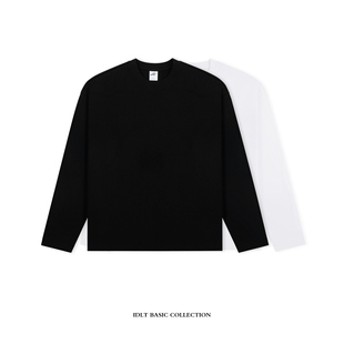 IDLT 290g圆领T恤宽松落肩重磅全棉TEE百搭街头男女潮ins 廓形长袖