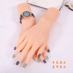 新款仿真手模道具女士假手模型翡翠手镯针灸拍照展示直播手模型