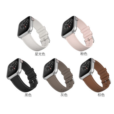 适用苹果表带Apple Watch手表带12345678代 iwatch仿皮纹TPU表带