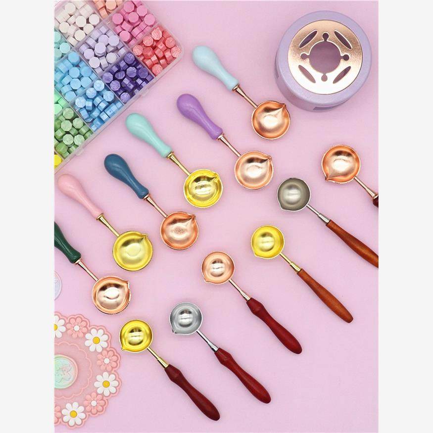 【火漆勺】木柄火漆印章勺子火漆熔炉专用勺火漆蜡粒融化勺