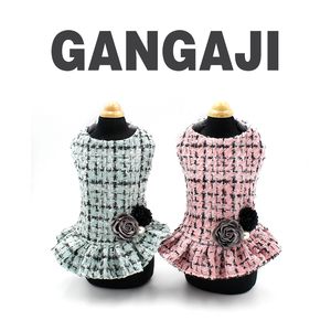 【冈阿吉Gangaji】精致品质宠物泰迪比熊毛呢淑女连衣裙狗狗衣服