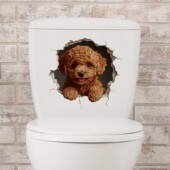 自粘马桶贴纸画防水掀盖贴卫生间洗手间装 饰可移除可爱动物狗图案