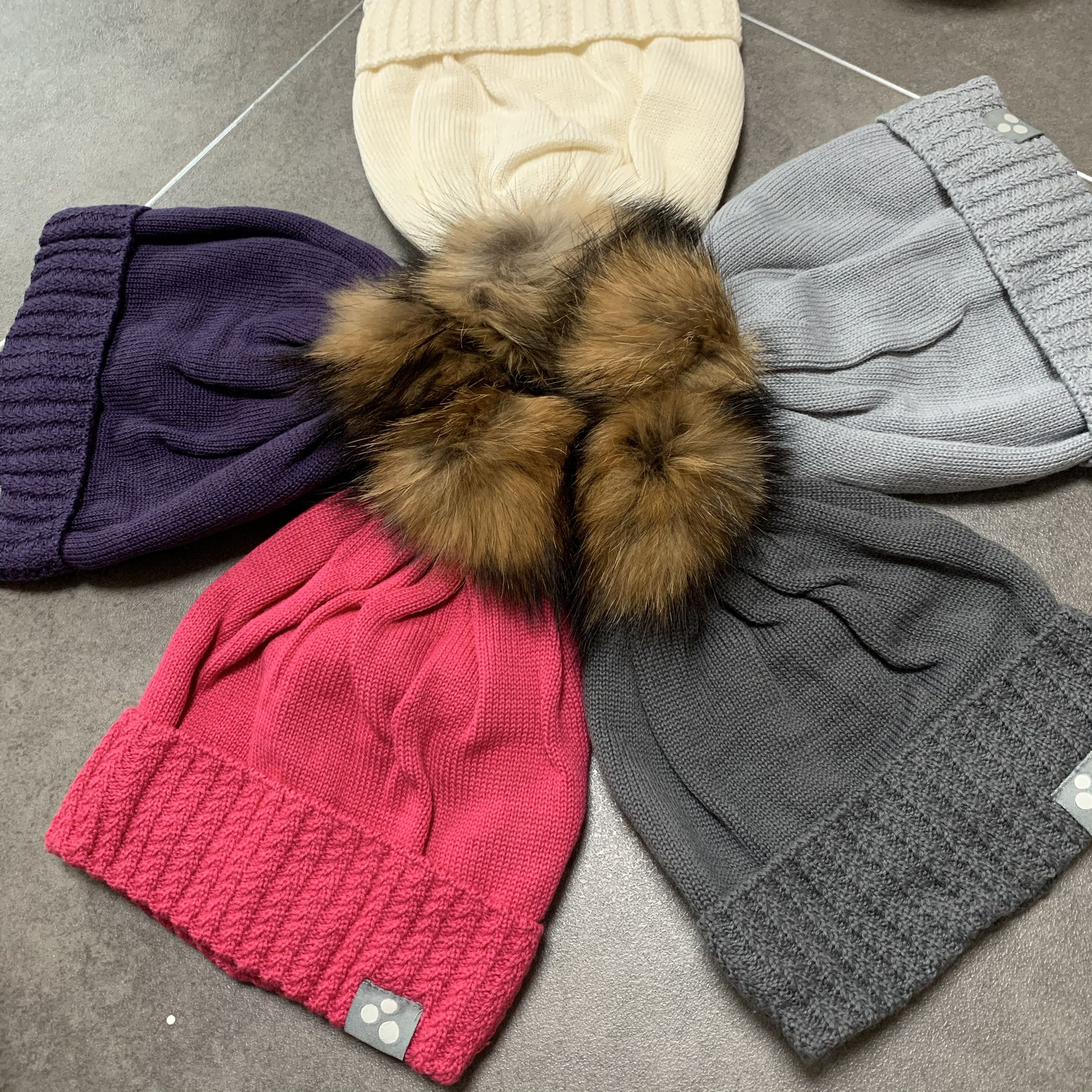 【80后妍妍】外贸出口双层针织羊毛线帽子保暖童真毛球5号亲子冬