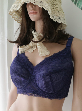 大胸显小文胸薄款大码F杯全杯内衣110H胖MM无海绵胸罩纹胸超大杯