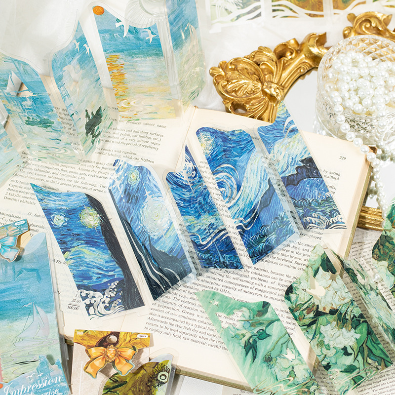 语闲可折叠异形透明书签油画旧梦