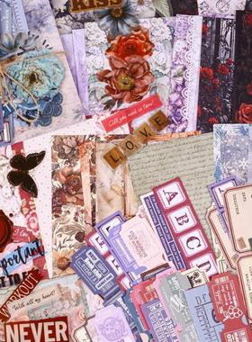 Retro Story素材包 多利花园系列 复古创意贴纸手帐便签diy装饰纸