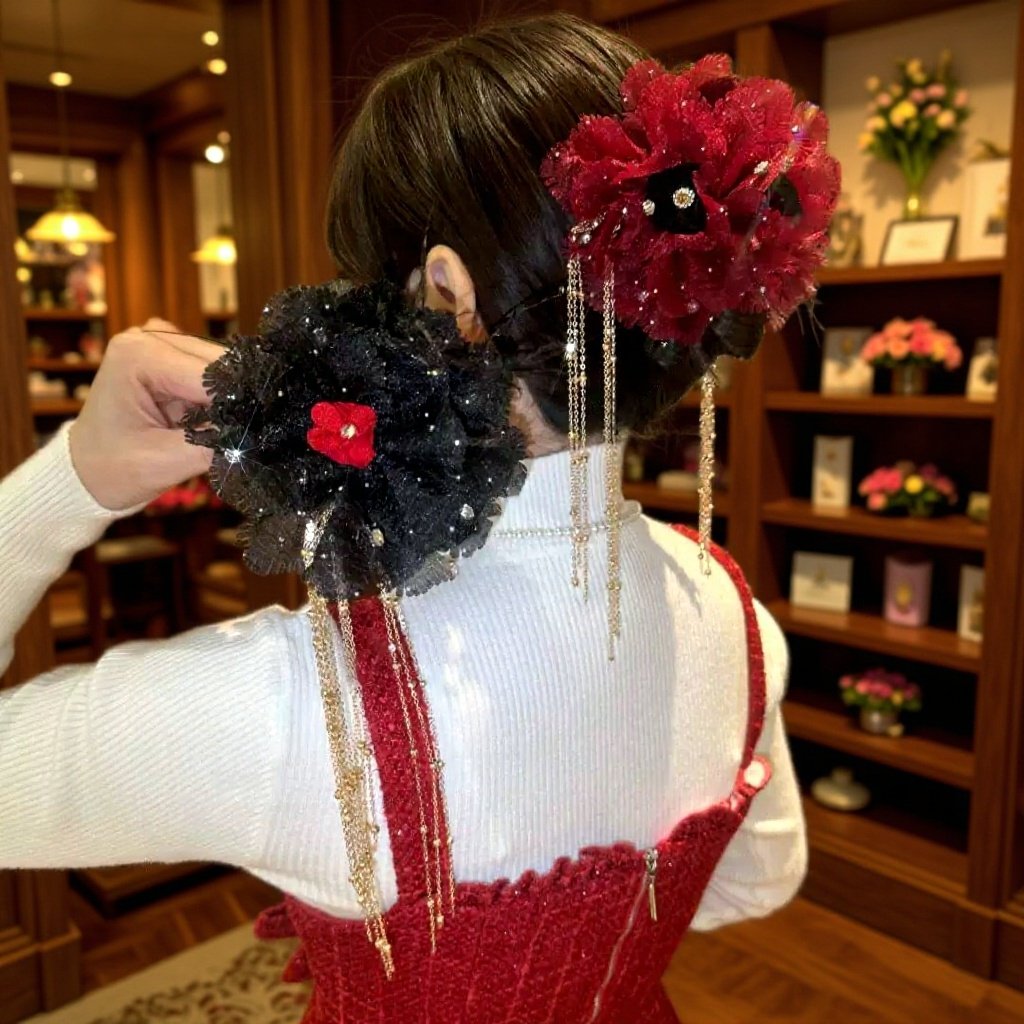 蛇年头饰2025新款高档抓夹中国红新年抓夹女福字抓夹新年头饰祥云,饰品/流行首饰/时尚饰品新,民族风发饰,淘宝优惠券,粉丝福利购,淘宝优惠卷