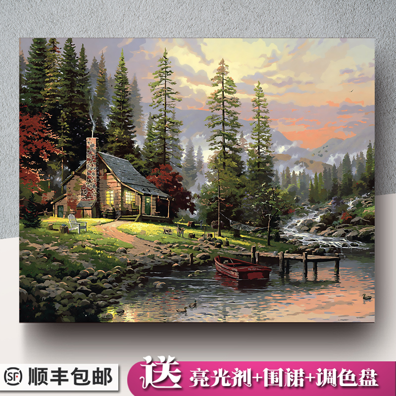 手工手绘填充填色diy数字油画