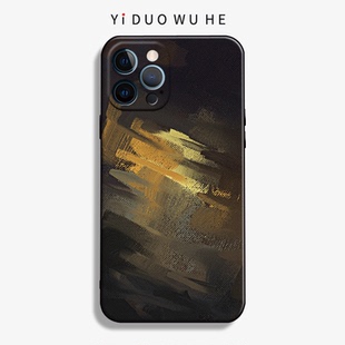 XR磨砂11保护套SE2油画壳13Promax iphone16plus手机壳苹果12 一朶午荷适用17air