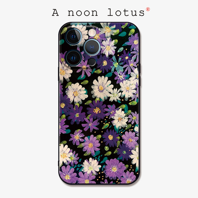 小清新花朵iPhone17air手机壳16软硅胶磨砂苹果15Promax/14Plus13/12/11小米华为Pura荣耀OPPOtpu玻璃壳银色